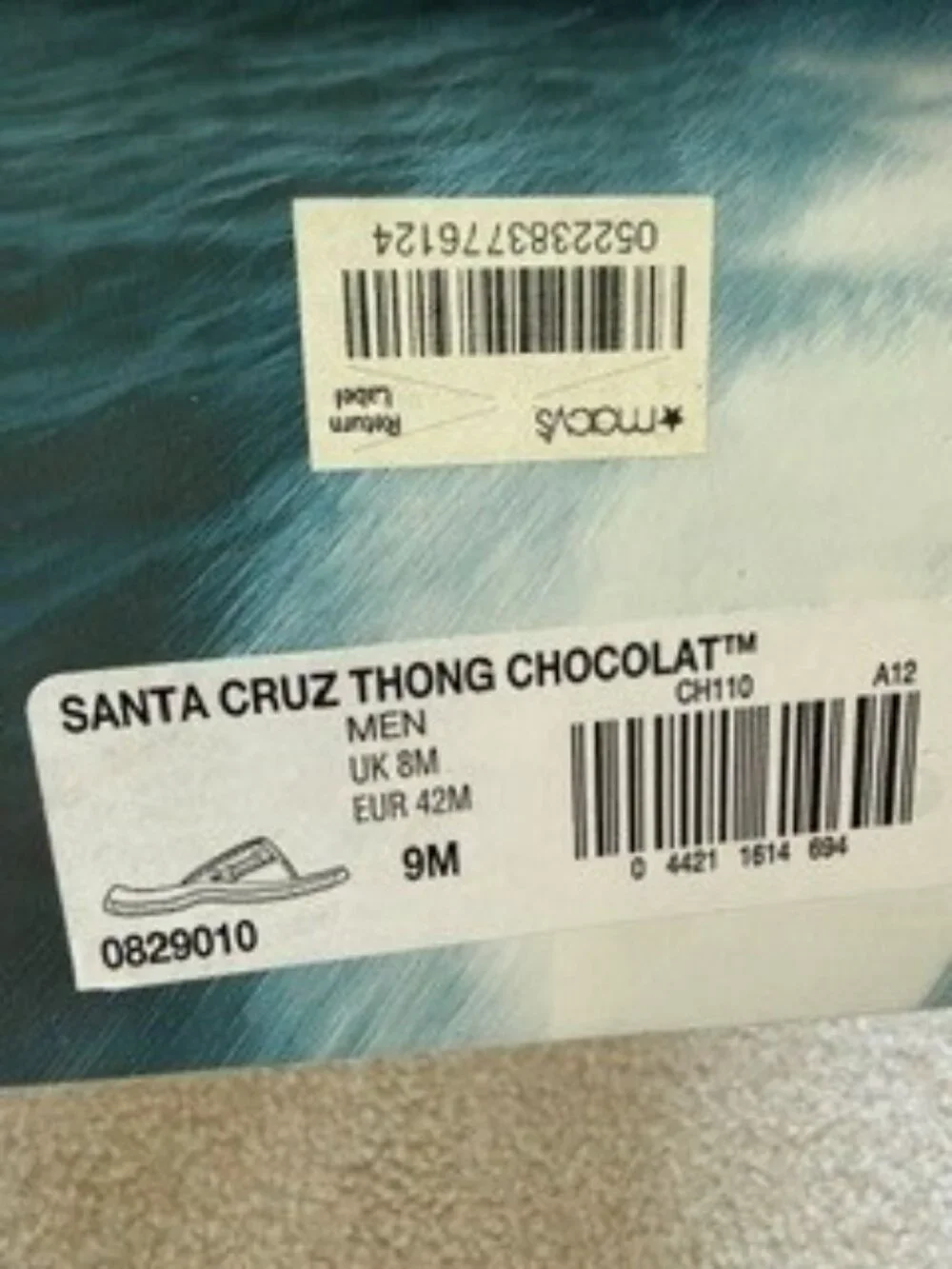 Mens Sperry Santa Cruz Sandal Thong - Color Chocolate Size 9 Brand New in Box